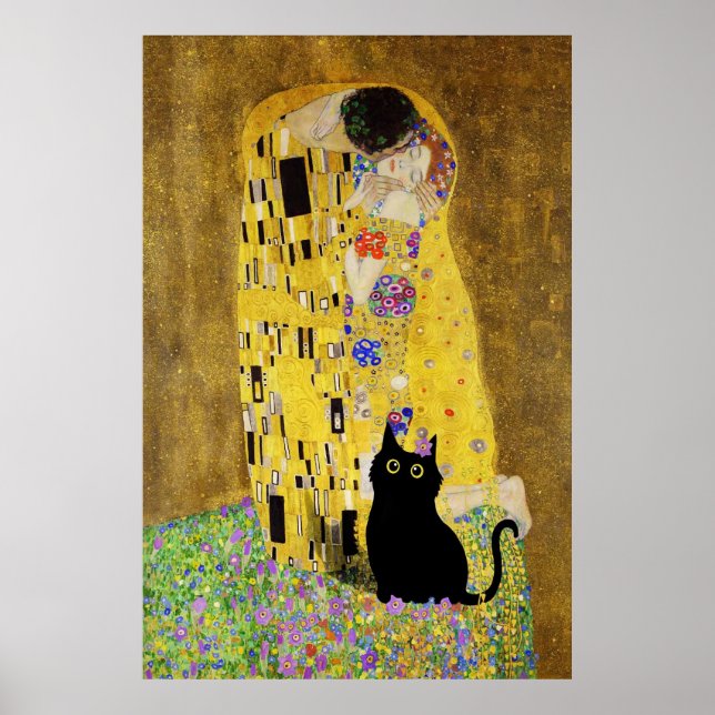 Gustav Klimt Das Kiss Kat Poster (Vorne)