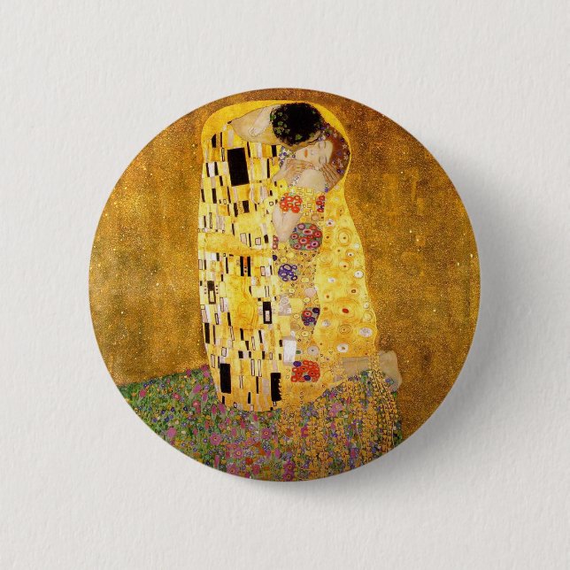 Gustav Klimt Das klassische Kiss-Gemälde Button (Vorderseite)