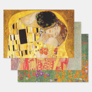 Gustav Klimt Das klassische Kiss-Gemälde Geschenkpapier Set