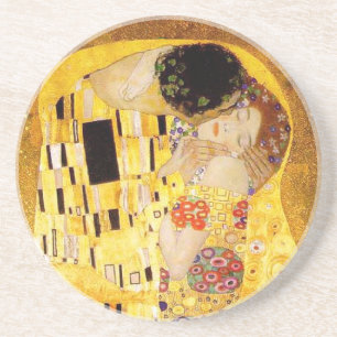 Gustav Klimt Das klassische Kiss-Gemälde Sandstein Untersetzer