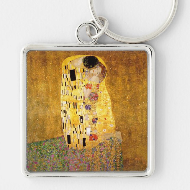 Gustav Klimt Das klassische Kiss-Gemälde Schlüsselanhänger (Vorne)