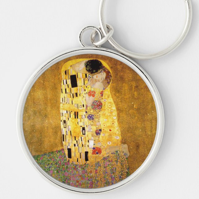 Gustav Klimt Das klassische Kiss-Gemälde Schlüsselanhänger (Vorne)