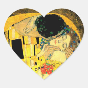 Gustav Klimt - das Kuss-Herz Stiker Herz-Aufkleber