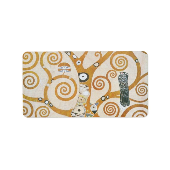 Gustav Klimt der Baum des Lebens Jugendstil Adressaufkleber (Vorne)