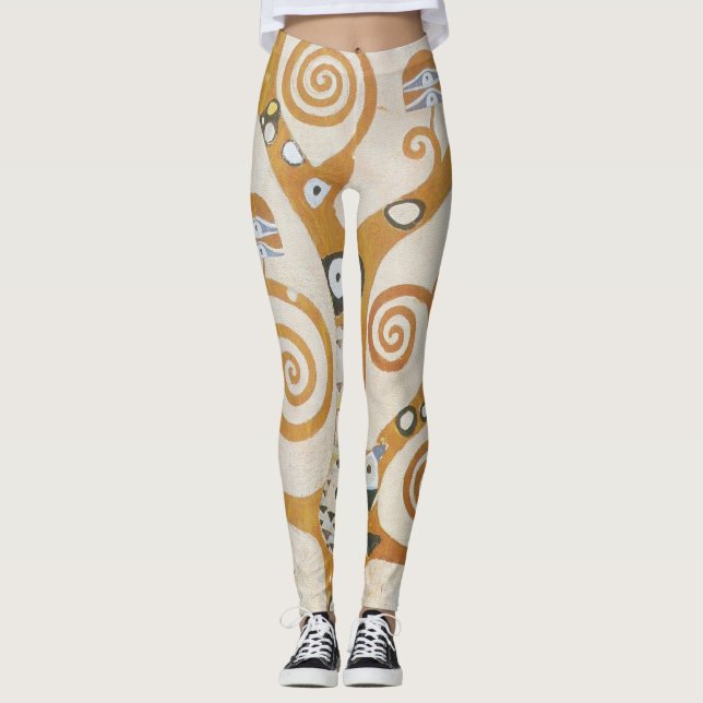 Gustav Klimt Der Baum des Lebens Jugendstil Leggings (Vorderseite)