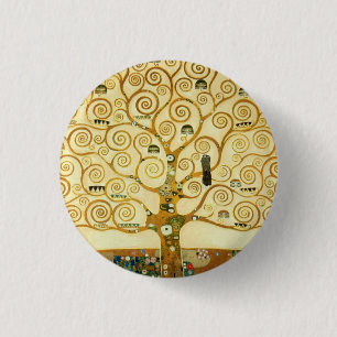 Gustav Klimt Der Baum des Lebens Vintage Art Nouve Button
