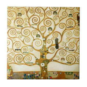 Gustav Klimt Der Baum Des Lebens Vintage Art Nouve Fliese