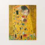 Gustav Klimt Der Kiss Puzzle<br><div class="desc">Puzzle mit Gustav Klimts Ölgemälde mit Goldblatt Der Kuss (1908). Ein Mann und eine Frau,  die leuchtende goldene Farben tragen,  sich liebevoll umarmen und in einem Feld von Blume küssen. Ein großartiges Geschenk für Jugendliche und österreichische Kunstliebhaber.</div>