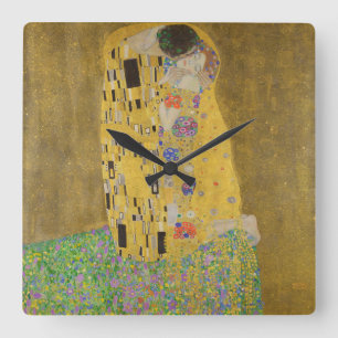 Gustav Klimt Der Kiss Quadratische Wanduhr