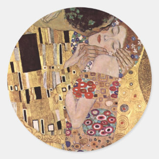 Gustav Klimt ~ der Kiss Runder Aufkleber