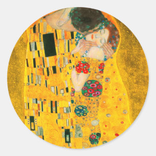 Gustav Klimt Der Kiss Runder Aufkleber