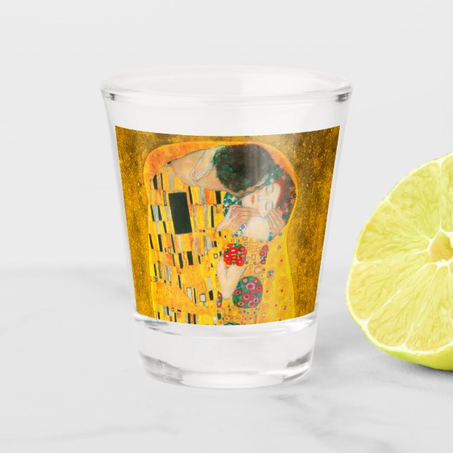 Gustav Klimt Der Kiss Schnapsglas (Vorderseite)