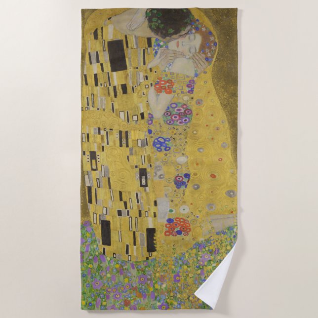 Gustav Klimt Der Kiss Strandtuch (Vorderseite)