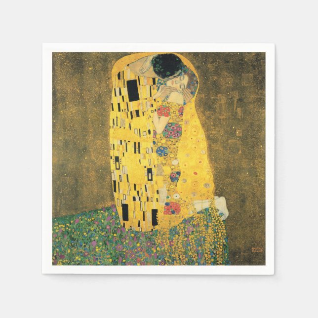 GUSTAV KLIMT - Der Kuss 1907 Serviette (Vorderseite)