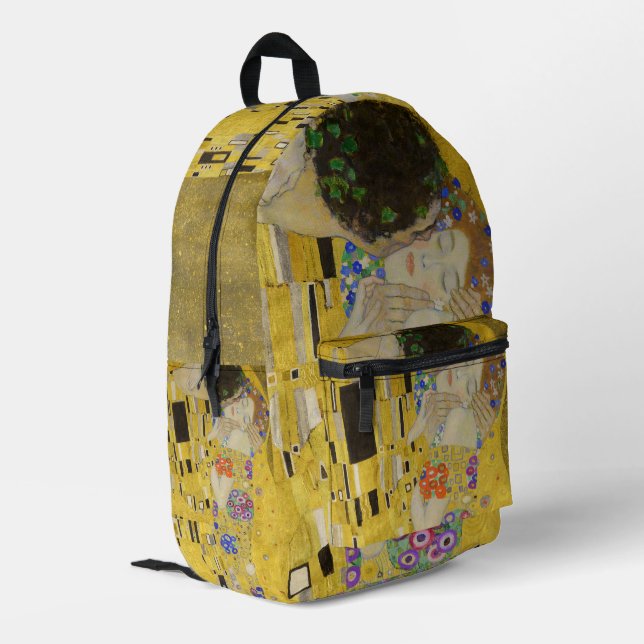 Gustav Klimt - Der Kuss Bedruckter Rucksack (Rückseitige Ecke links)