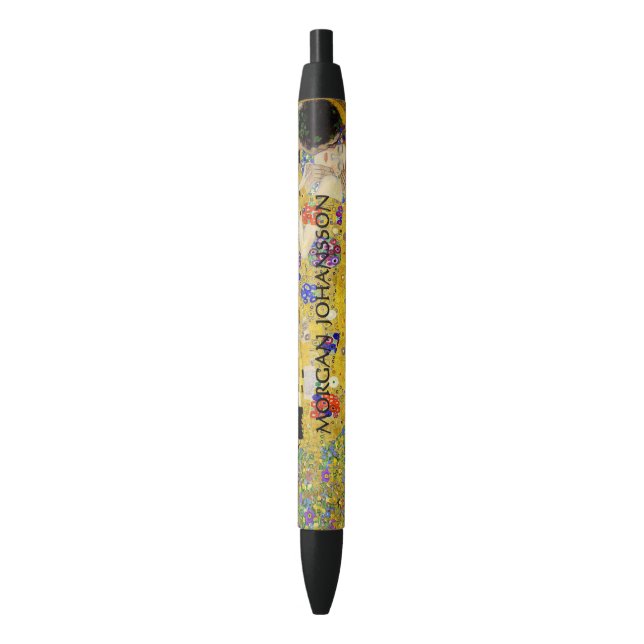 Gustav Klimt – Der Kuss – Benutzerdefinierter Text Kugelschreiber (Vorderseite Vertikal)