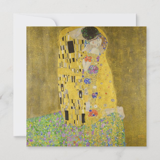 Gustav Klimt - Der Kuss Dankeskarte (Vorderseite)