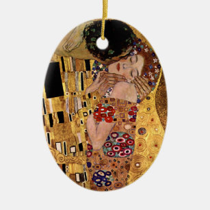 Gustav Klimt: Der Kuss (Detail) Keramikornament