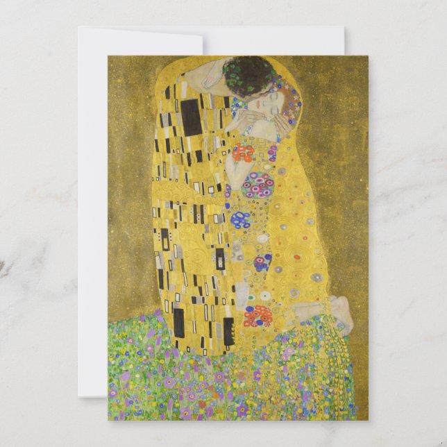 Gustav Klimt - Der Kuss Einladung (Vorderseite)
