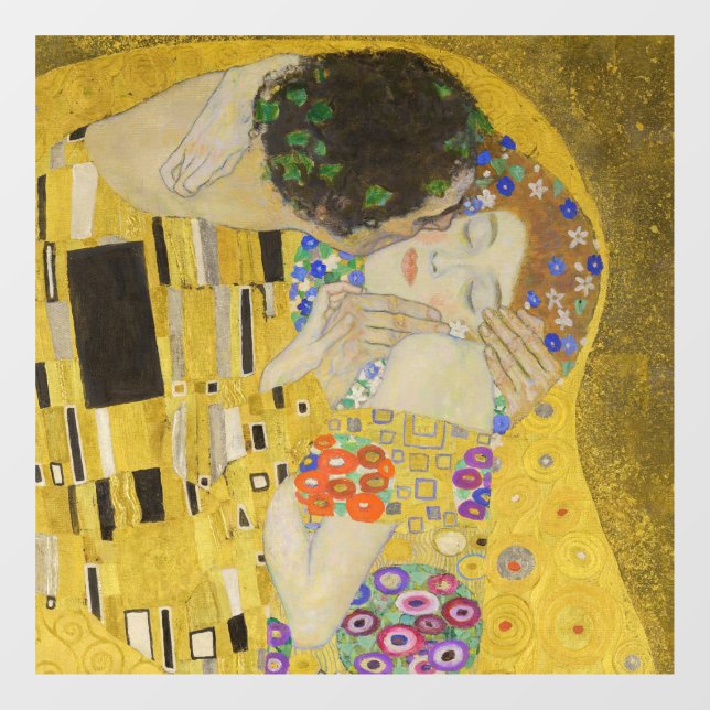 Gustav Klimt - Der Kuss Fensteraufkleber (Blatt)