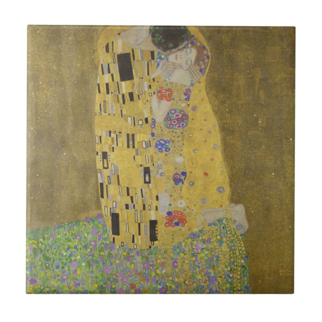 Gustav Klimt "Der Kuss" Fliese (Vorderseite)