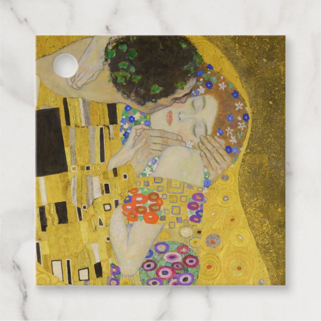 Gustav Klimt - Der Kuss Geschenkanhänger (Vorderseite)