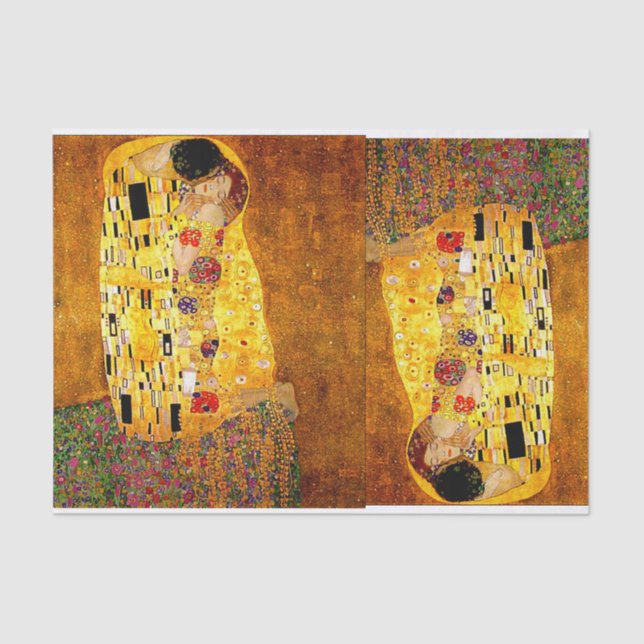 Gustav Klimt, der Kuss,   Gewehrpapier Seidenpapier (Vorderseite)