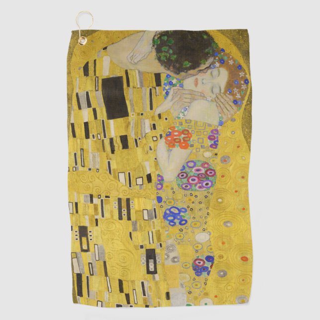 Gustav Klimt - Der Kuss Golfhandtuch (Vorderseite)