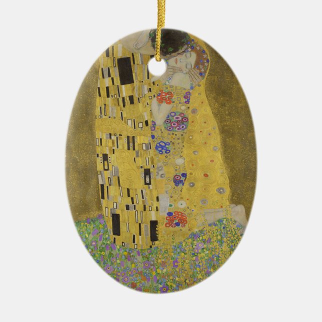Gustav Klimt "der Kuss " Keramik Ornament (Vorne)
