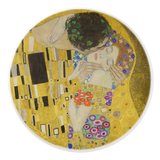 Gustav Klimt - Der Kuss Keramikknauf (Vorderseite)