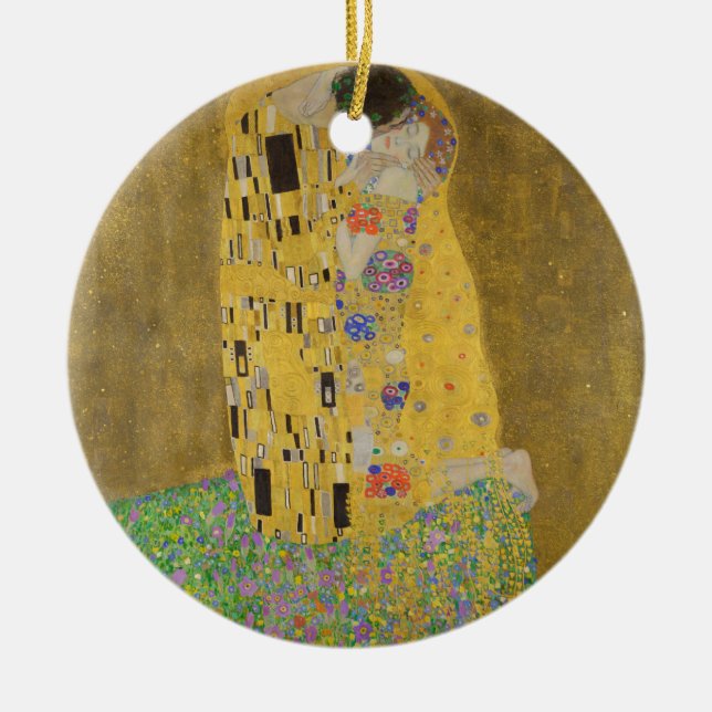 Gustav Klimt "Der Kuss" Keramikornament (Vorne)