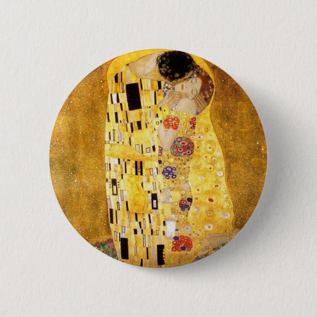 Gustav Klimt der Kuss-Knopf Button (Vorderseite)