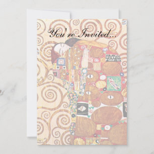 Gustav Klimt - Der Kuss - Kunstmalerei Einladung
