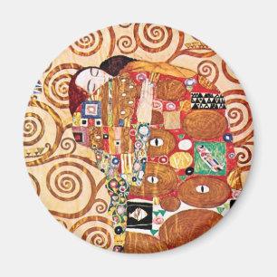 Gustav Klimt - Der Kuss - Kunstmalerei Magnet