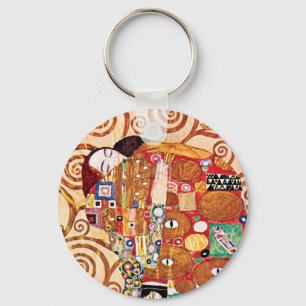 Gustav Klimt - Der Kuss - Kunstmalerei Schlüsselanhänger