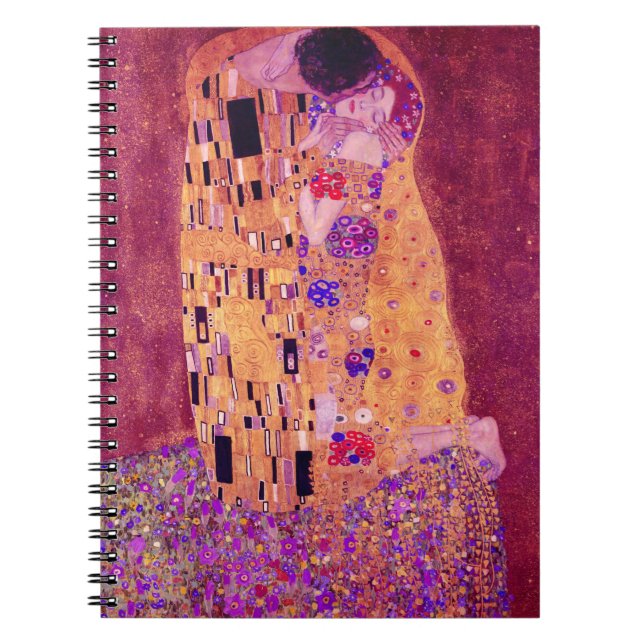 Gustav Klimt Der Kuss Lila Notizblock (Vorderseite)