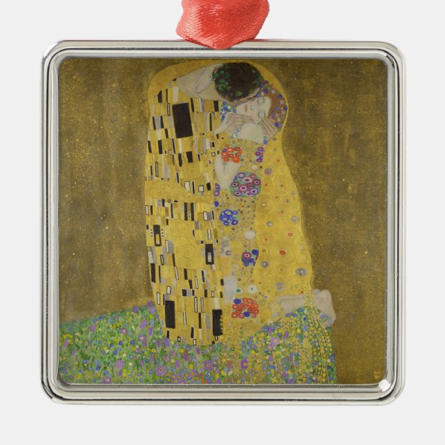 Gustav Klimt "Der Kuss" Ornament Aus Metall (Vorne)