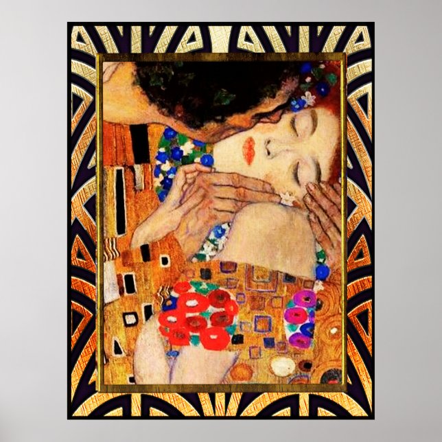 Gustav Klimt - Der Kuss Poster (Vorne)