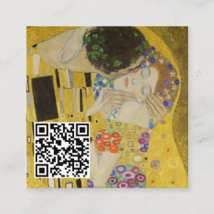 Gustav Klimt - Der Kuss - QR-Code Quadratische Visitenkarte