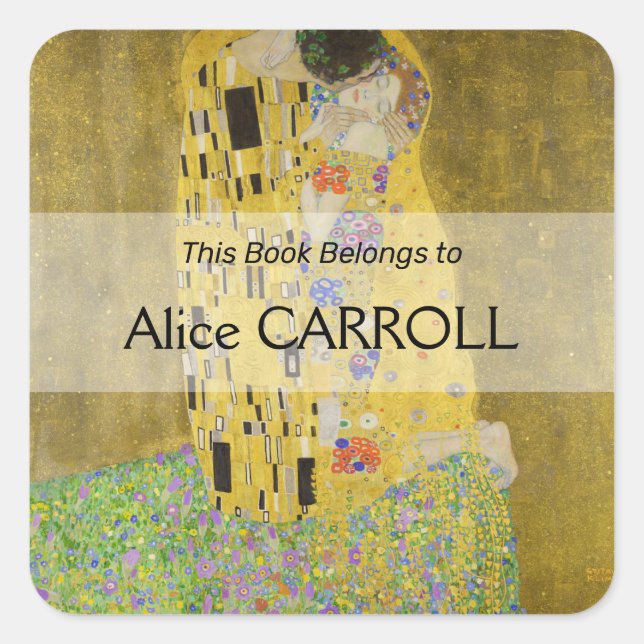 Gustav Klimt - Der Kuss Quadratischer Aufkleber (Vorderseite)