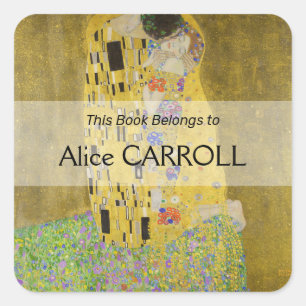 Gustav Klimt - Der Kuss Quadratischer Aufkleber