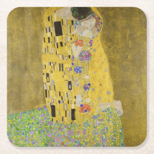 Gustav Klimt - Der Kuss Rechteckiger Pappuntersetzer