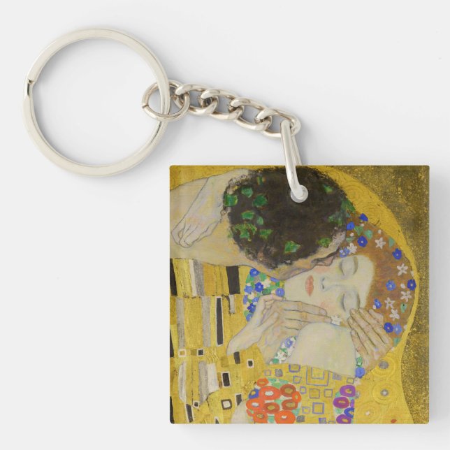 Gustav Klimt - Der Kuss Schlüsselanhänger (Vorderseite)