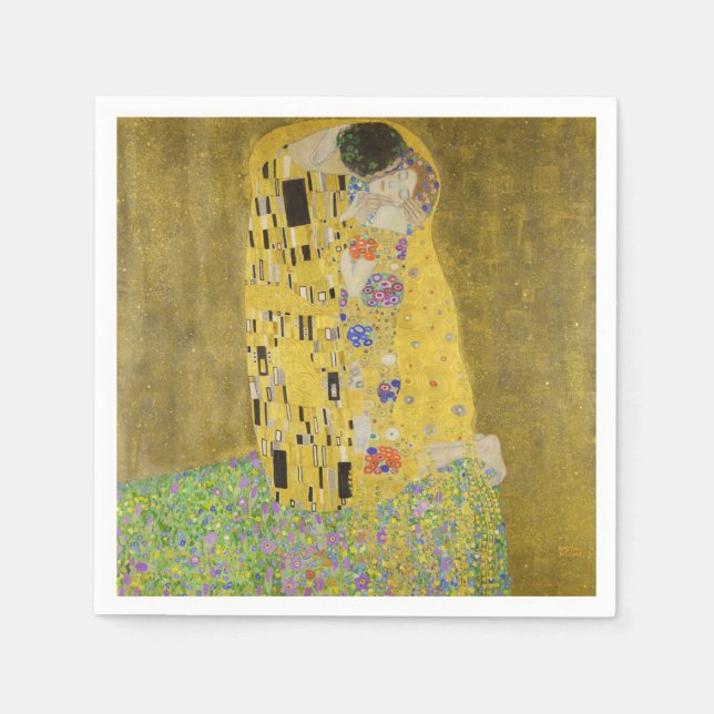 Gustav Klimt - Der Kuss Serviette (Vorderseite)