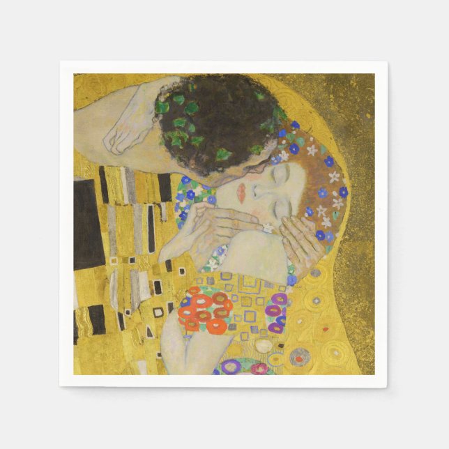 Gustav Klimt - Der Kuss Serviette (Vorderseite)