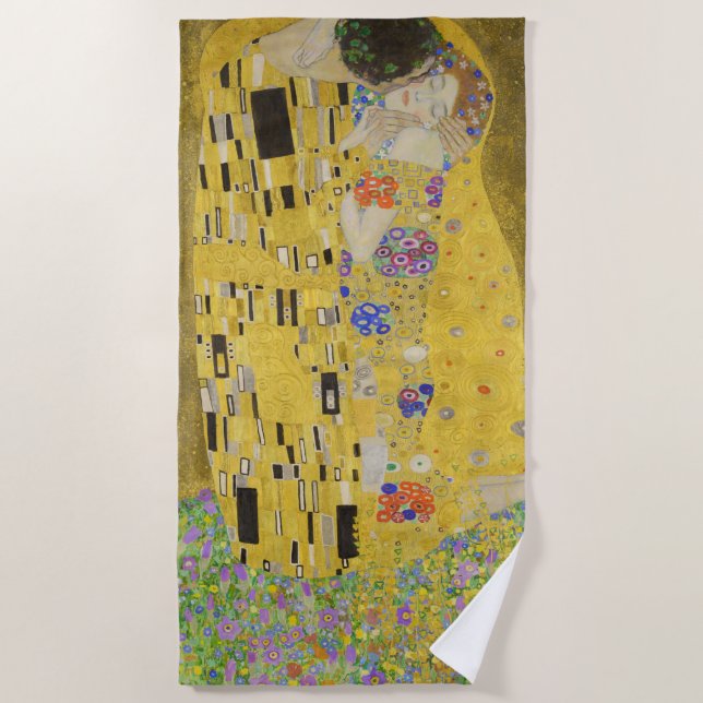Gustav Klimt - Der Kuss Strandtuch (Vorderseite)