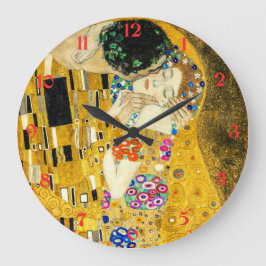 Gustav Klimt - Der Kuss / Valentinstag Große Wanduhr