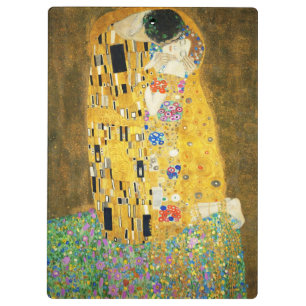 Gustav Klimt Der Kuss Vintage Art Nouveau Gemälde Klemmbrett