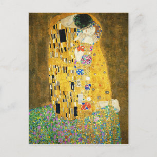 Gustav Klimt Der Kuss Vintage Art Nouveau Gemälde Postkarte