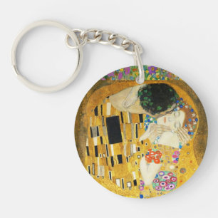 Gustav Klimt Der Kuss Vintage Art Nouveau Gemälde Schlüsselanhänger